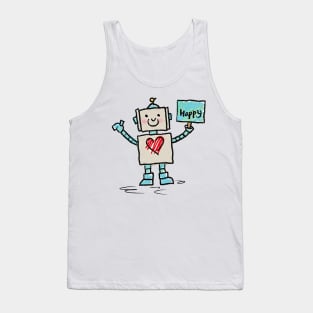 Cute Happy Robot Tank Top